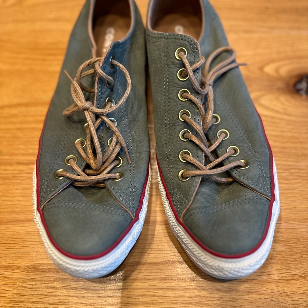 Converse All Star Green and Red Sneakers - Suede
